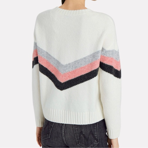 Rails Aura Wool + Cashmere Sweater In Ivory Chevron, Medium, NWOT - Picture 4 of 12